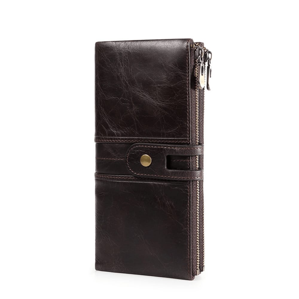 Portefeuille femme Portefeuille long Anti-vol Rfid Brosse Portefeuille à main coffee multicolore