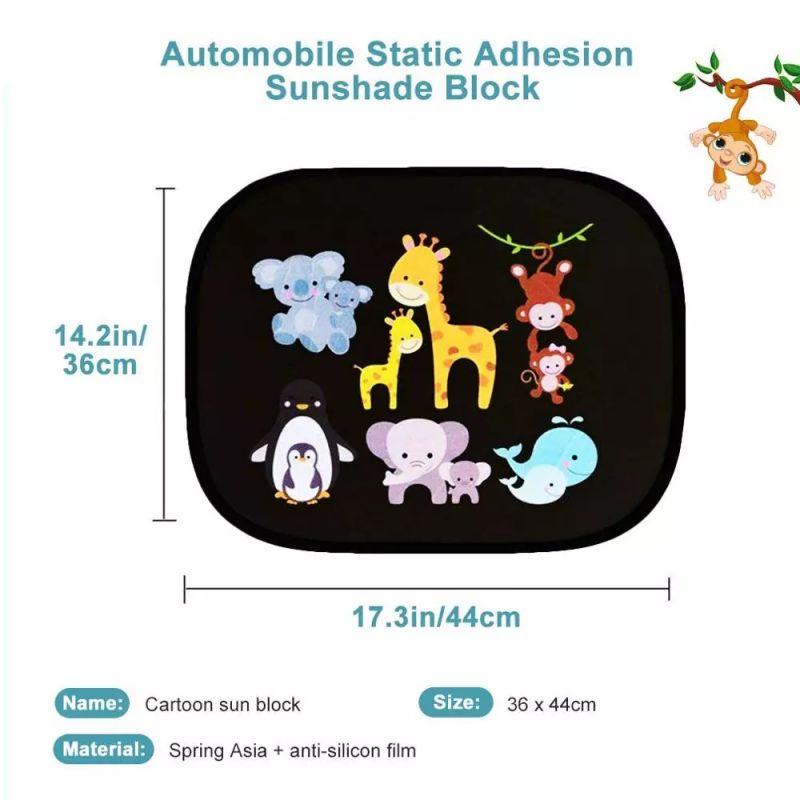 Summer Cartoon Car Sun Shades Shield Cover Car Sunscreen Curtain For Rear and Side Window Baby Kids UV Protection