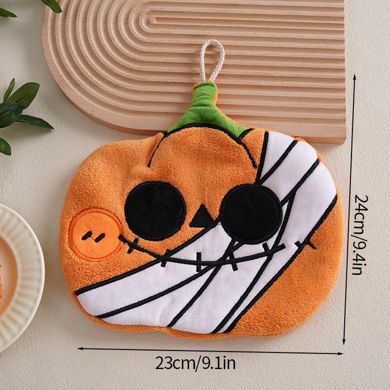 Halloween Decor Itemation Hand Towel Thicken Coral Fleece Towel Hanging Handkerchief For Kitchen Bathroom Accessories