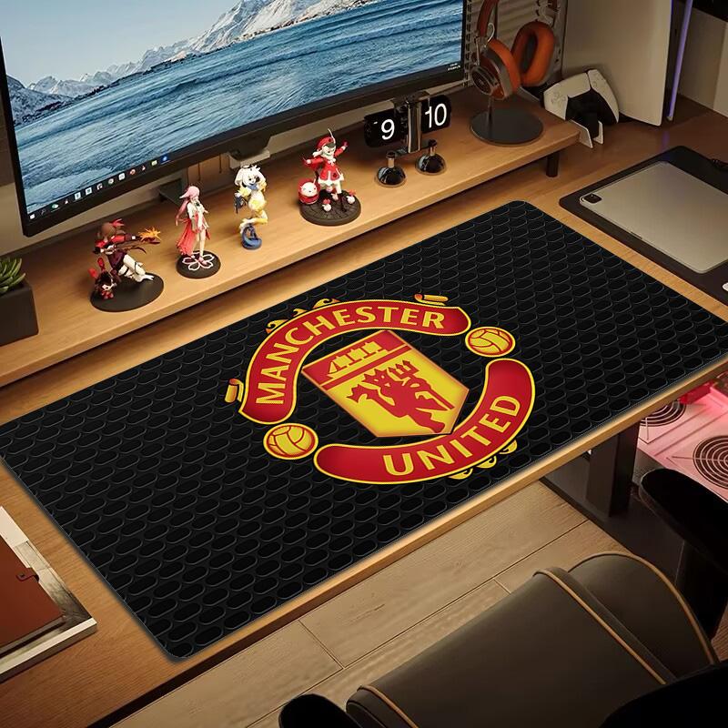Manchester United F.C Print Cushion Non-slip Laptop Tablet Big Mousepad XXL Mat Mini PC Playmat With Lock Edge