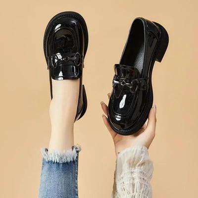 2024 Nova Moda Feminina Verão Bico Redondo Retro Cor Sólida Sapatos Mary Jane Diário Casual Compras Senhoras Salto Alto Zapatos Mujer