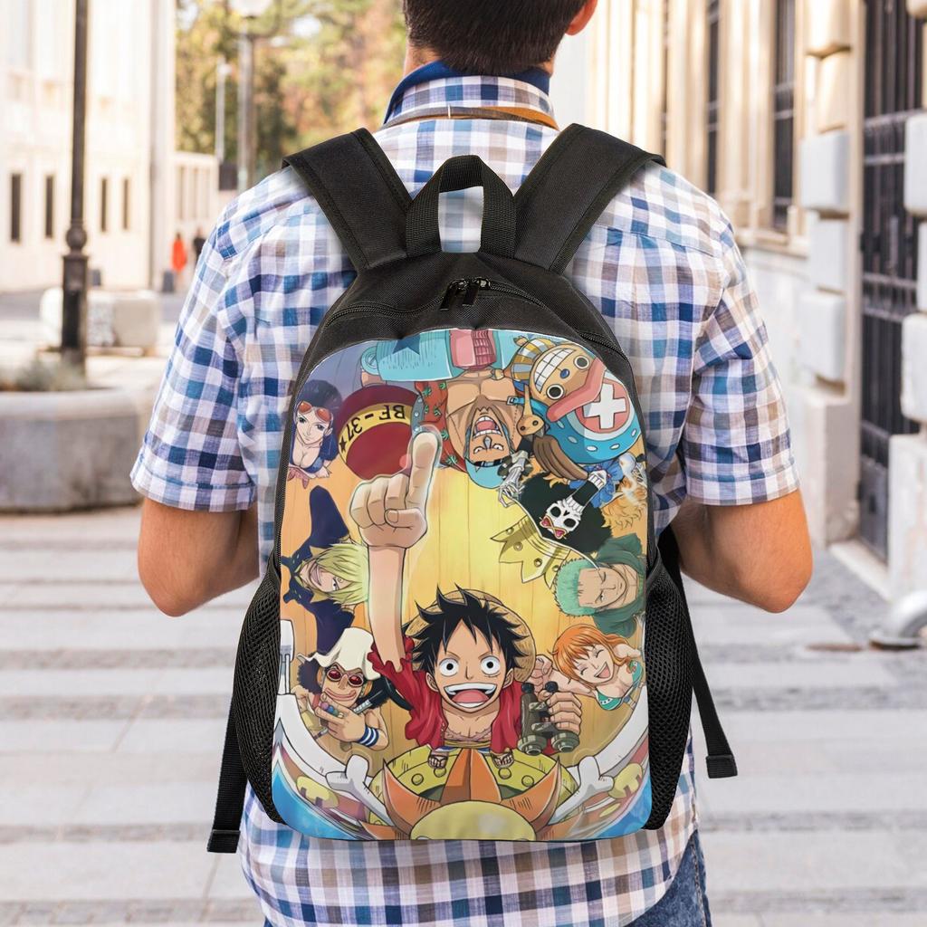 One Piece Casual Backpack Sports Student Hiking Travel Luffy Zoro Sanji Daypack for Men Women College Shoulder Bag