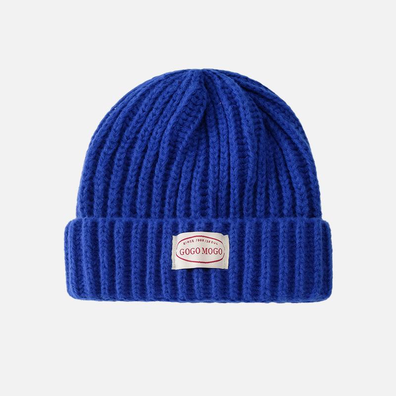 Letter Patch Woolen Hat for Women In Autumn and Winter, Face-showing Small Windproof Ear Protection Cold Hat, Fashionable and Versatile Warm Knitted