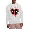 Deadpool Unisex Adult Flaming Heart Sweatshirt