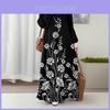 Ethnic Pattern Long Skirt With Wide Waist And Round Neck For Casual And Party Wear