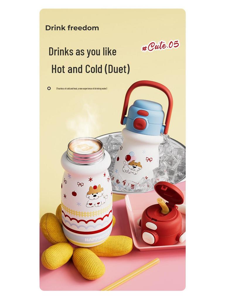 520ml Cute Insulated Straw Cup