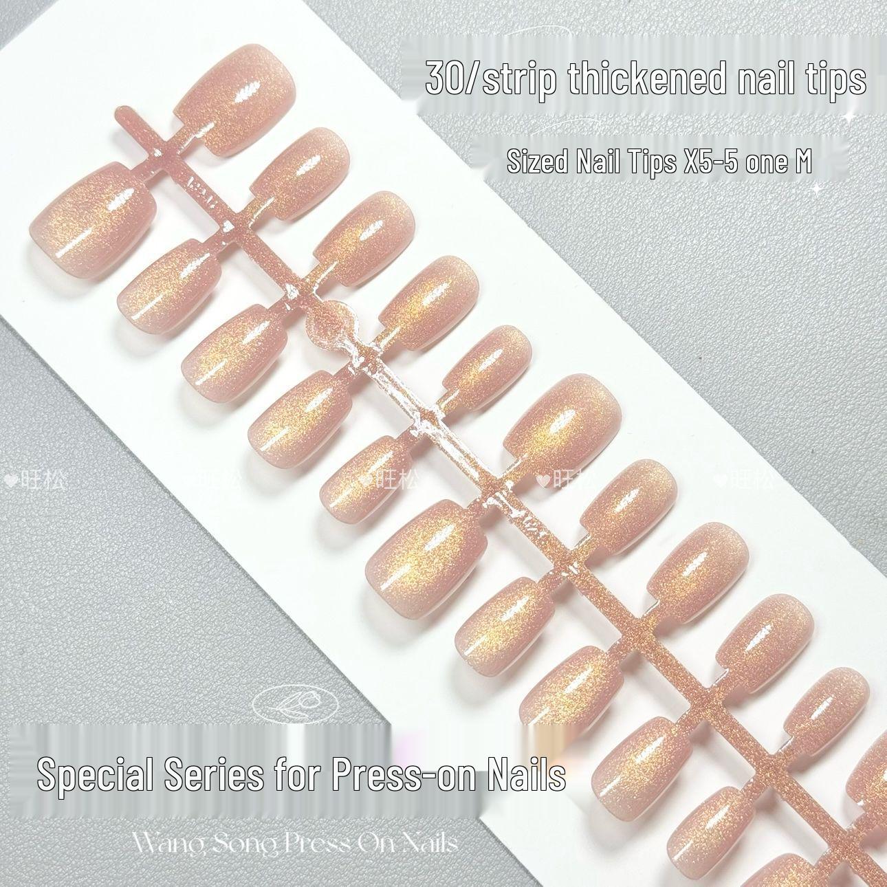 

Wangsong BM003 Yellow Peach Jam Glass Bead Nail Art Pre-Made Tips