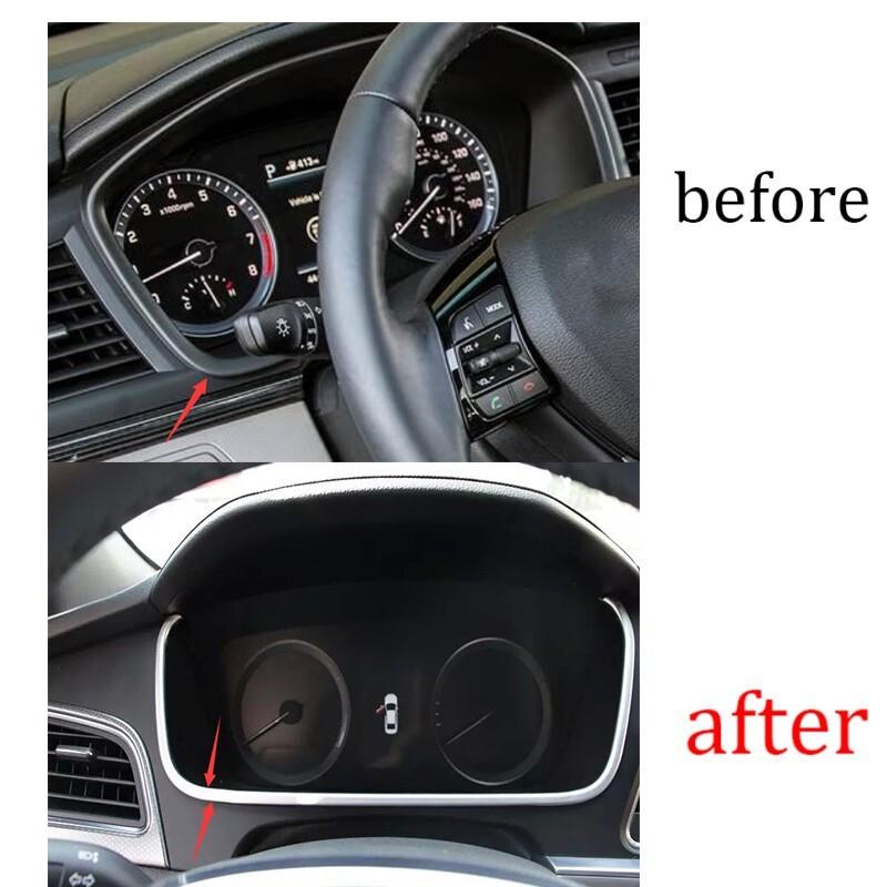 For Hyundai Sonata 2015-2019 Matte Silver Car Inner Dashboard Panel Trim Strip