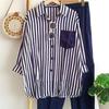 Women's Striped Casual Loose Slimming Set: New Fashionable & Comfortable