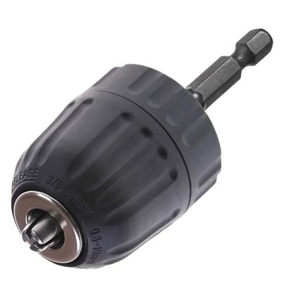 1pc 0.8-10mm Keyless Drill Chuck Converter 3/8"- 24UNF Thread Quick Change Adapter 1/4" Hex Shank