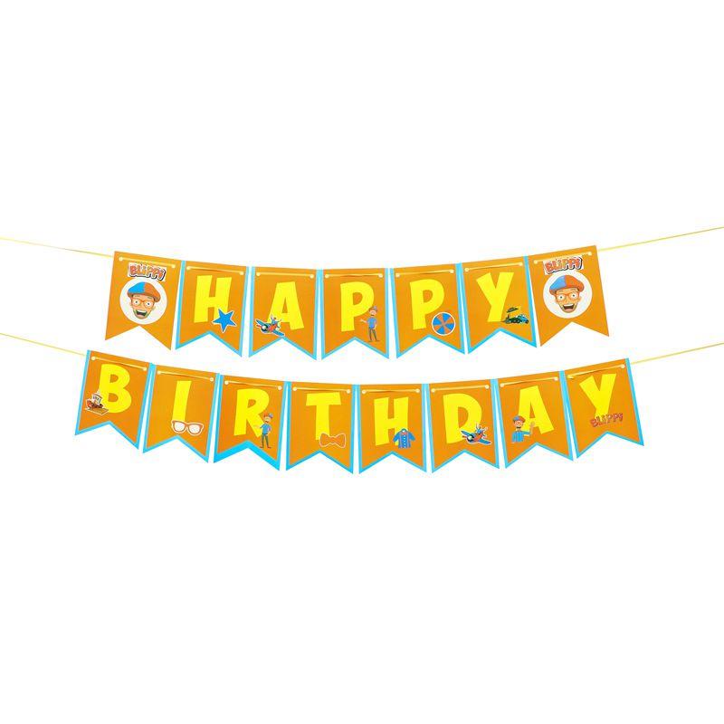 Birthday Party Blippi Supplies Paper Cups Plates Banner Straw Kids Balloon Decor