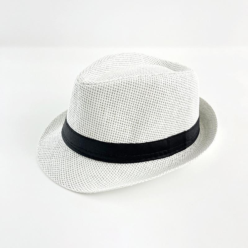 Sombrero Fedora de Primavera y Verano para Niños: Sombrero de Paja para Niños y Niñas, Protección Solar, Ropa de Viaje y Playa, Estilo Británico.