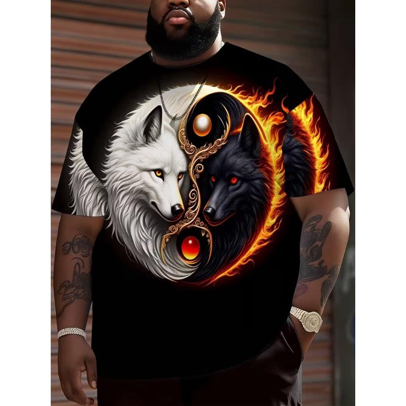 Moda Uomo T-shirt da Uomo Stampata 3D Girocollo Manica Corta Trendy Streetwear