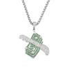 Euro-American Rap Style Hip Hop Dollar Wings Zircon Pendant Necklace for Men & Women