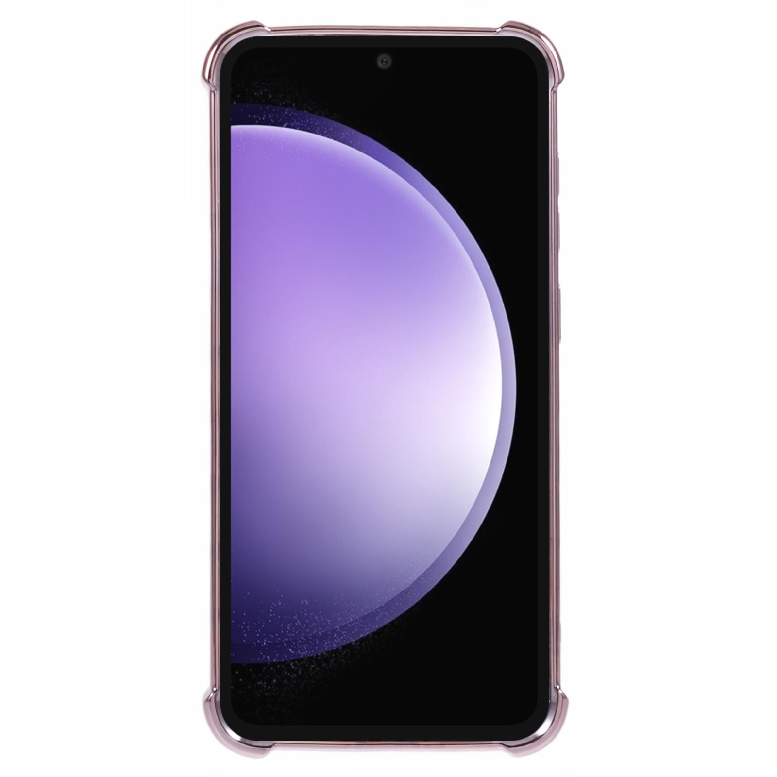 

For Samsung Galaxy S23 FE TPU Case Glitter Gradient Electroplated Anti-Drop Phone Cover Pink