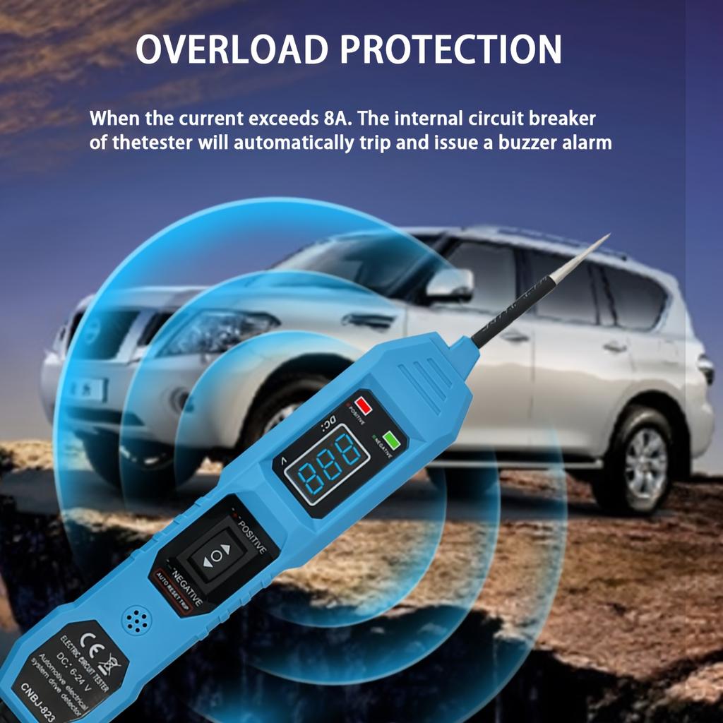 Smart Car Circuit Tester with Led Voltage Display, USB Powered, Compatible with 3.5-36V Dc Automotive Electrical Systems, Digital Multimeter Probe