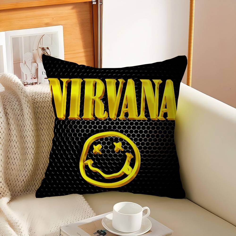 

Наволочки с логотипом N-Nirvana Домашнее постельное белье Декоративная наволочка Свадебная Супермягкая наволочка 16x16Inch