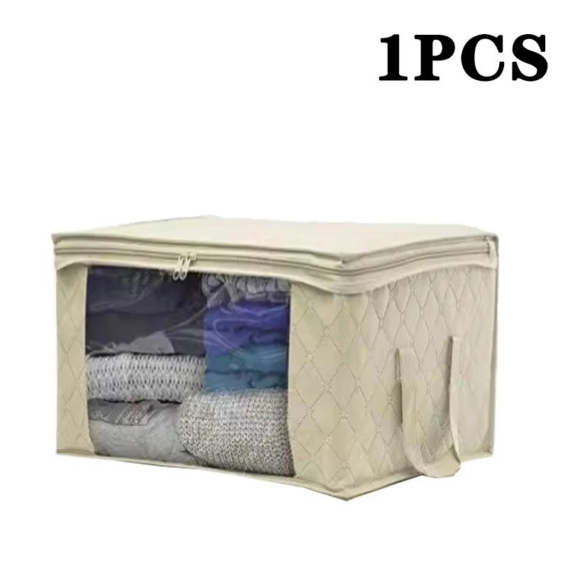 1-5PCS Folding Quilt Storage Bag Large Capacity Nonwoven Clothes Storage Bag Sealed Dustproof Storage Bag Clothes Organiser Box