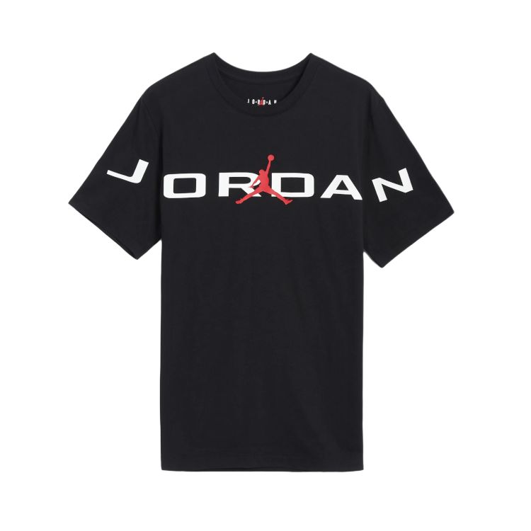 

Jordan Air Short Sleeve T-shirt Black/Red/White Men Streetwear HJ2358-010 L
