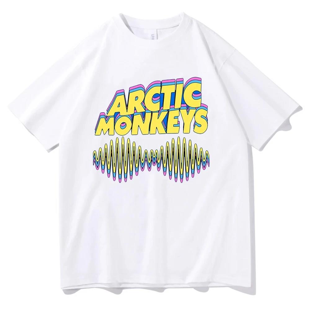 Arctic Monkeys Rock Band Graphic Print T Shirt Men Fashion Vintage Hip Hop Streetwear Short Sleeve Plus Size T Shirt Women