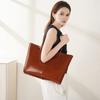 Large capacity leather tote bag, new versatile portable underarm bag, women's bag, niche shoulder bag.