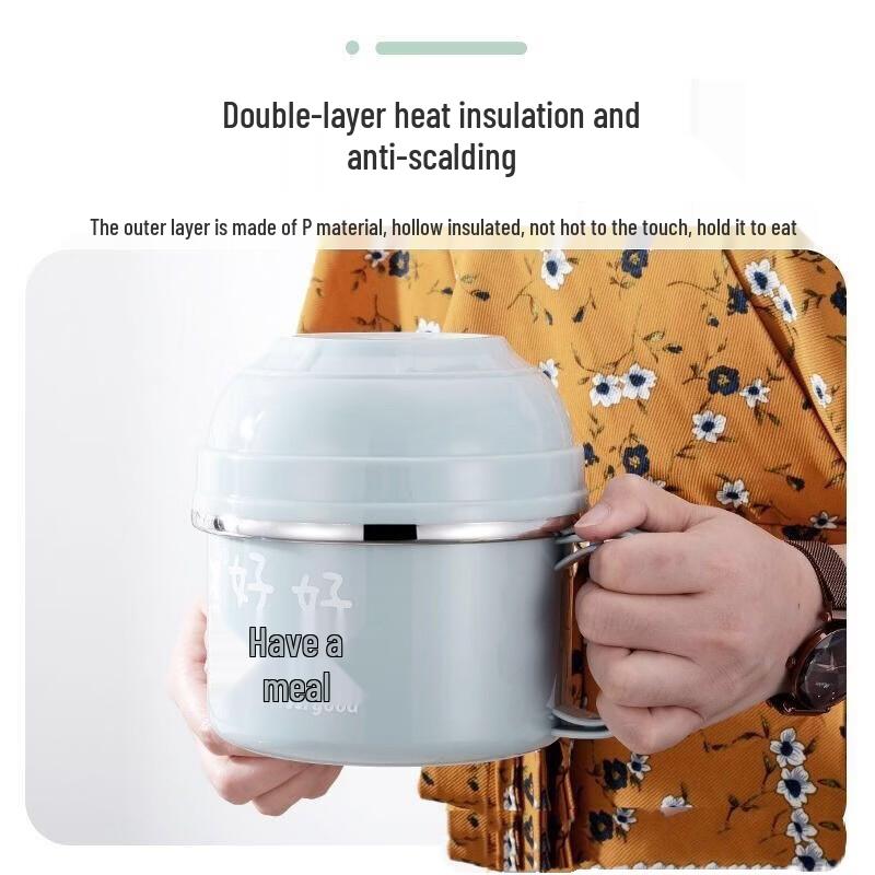 ZISIZ 304 Stainless Steel Portable Instant Noodle Bowl & Lunch Box
