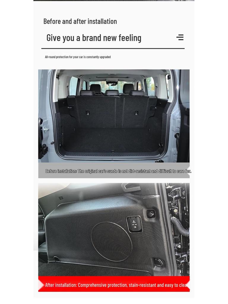 Tank 400 Tail Box Side Bag Suede Protective Pad - Anti-Scratch, Wear-Resistant Interior TPE Corner Pad