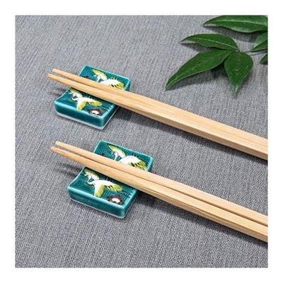 Kutani Ware Chopstick Rests - Elegant Pair Set with Crane Design, Ceramic Cutlery Rest, Made In Japan (Ishikawa Prefecture) - "Iroe Hashioki