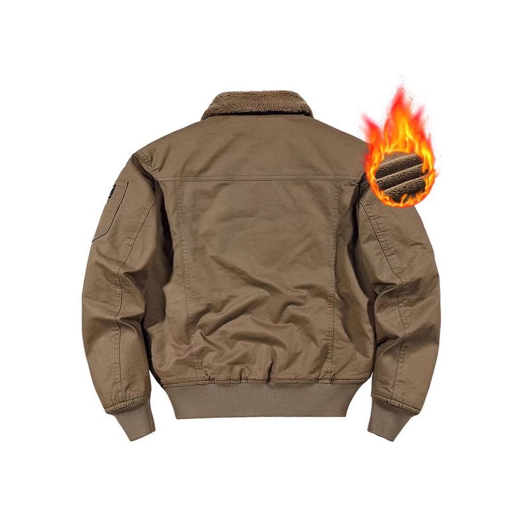 Men's Winter Fleece-Lined Bomber Jacket: Warm and Stylish Cotton Outerwear