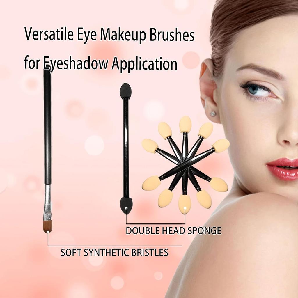 9Pcs Makeup Brush Set, 1 Eyeliner Brush 1 Eyebrow Brush 7 Eyeshadow Brushes, Professional Makeup Brushes Double Ended Makeup Brushes (A)
