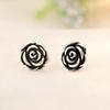 European and American dark style stud earrings, retro three-dimensional rose earrings, light luxury high-end versatile earrings