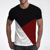 Retro contrasting splicing men's T-shirt, simple and fashionable for daily wear in summer, 3D printed T-shirt, casual oversized T-shirt