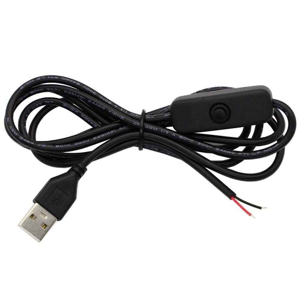 5Pcs USB Male USB Extension Cable 5V ON OFF Switch Cable  for USB Fan Desk Light