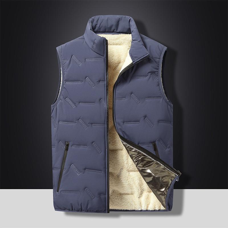 Padded Warm Waistcoat Men's Winter Warm Men's Vest Stand-up Collar Casual Waistcoat Outside Men's Tops