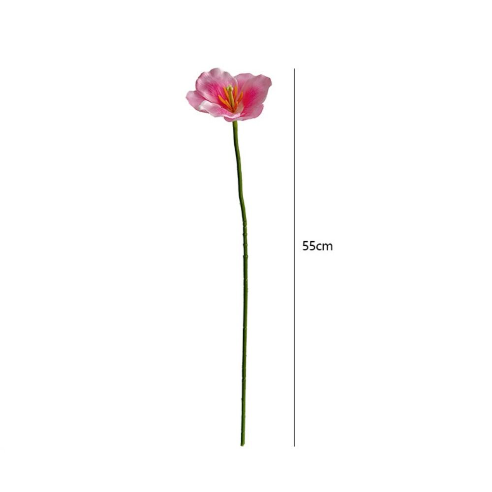 White Fake Flowers Tulip Single Stem Wedding Bouquet Flowers  Indoor Decoration