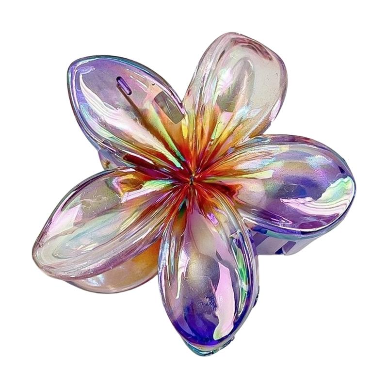 Pince à Cheveux Pince Crabe Thème Princesse Pince Crabe à Cheveux Jolie Frangipanier Attache Cheveux Barrettes Épingle à Cheveux Maintien Fort pour Filles