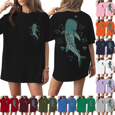 Women's Round Neck Printed Short-sleeved T-shirt Top