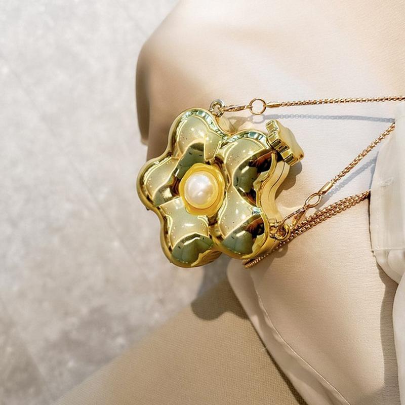 Acrylic Lipstick Bag For Wommen High Quality Acrylic Shoulder Bag Flower Bow Bag Mini Change Key Crossbody Bag