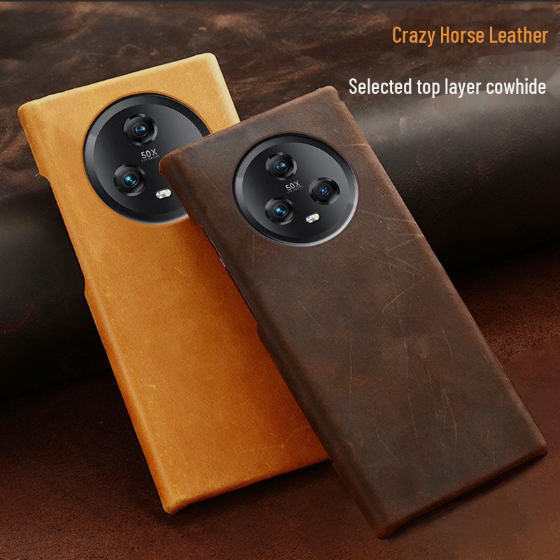 

Genuine Cowhide Leather Case for Honor Magic5/5 Pro Honor Magic5 Ultimate чорний