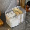 Rectangular Acrylic Storage Box with Lid and Handle for Home Office Bathroom Kitchen Countertop Organization