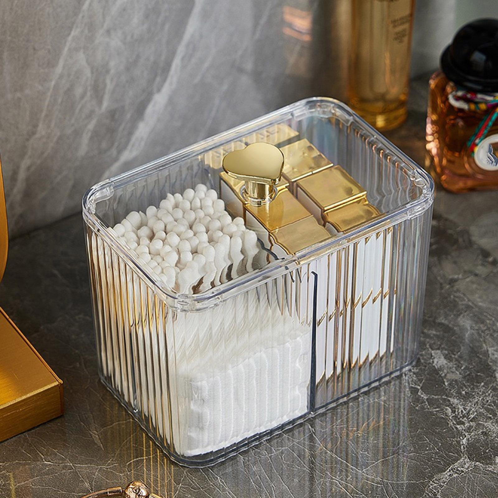 

Hairpin Cotton Swab Makeup Cotton Cosmetic Stand Dusts Proof Transparent Storage Box one size білий