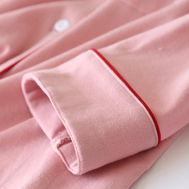 Pure Cotton Knit Maternity Pajama Set - Long Sleeve Nursing Cardigan for Spring & Autumn