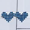 Korean Style Luxurious Heart Diamond Silver Stud Earrings for Women
