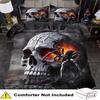 Skull Bedding Set Spider 3PCS Duvet Cover Goth Comforter Cover Queen Size Bedroom Decor Guest Room 2D Dark Style Flat Printing