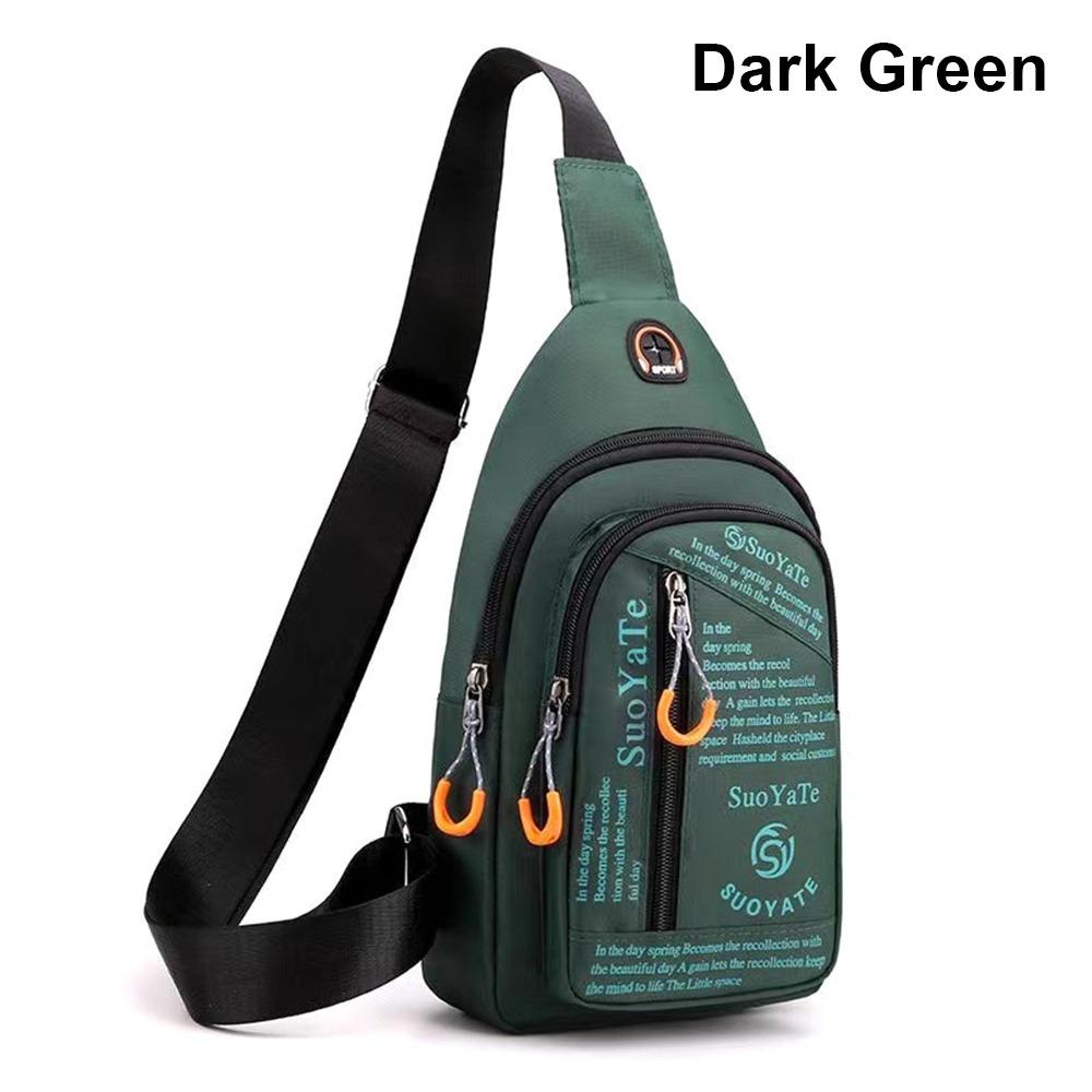 1Pcs New Nylon Men Chest Bag Black Blue Green Multifunctional Crossbody Bag Sports Large Capacity Waist Bag Mobile Phone