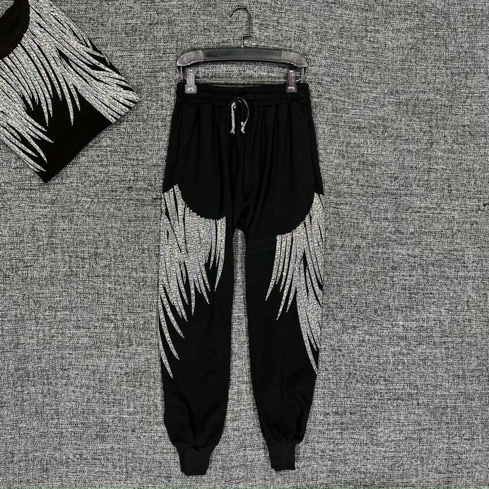 Damen Herren Herbst Freizeit Hosen Damen Outfit Funkelnd