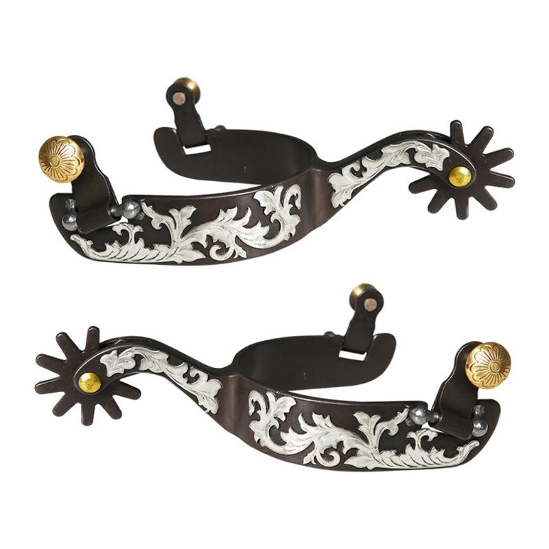 Metal Horse Spur Western Cowboy Spur Mens Roping Spur with Gear Boot Decoration Horse Riding Accessories Enduring 1