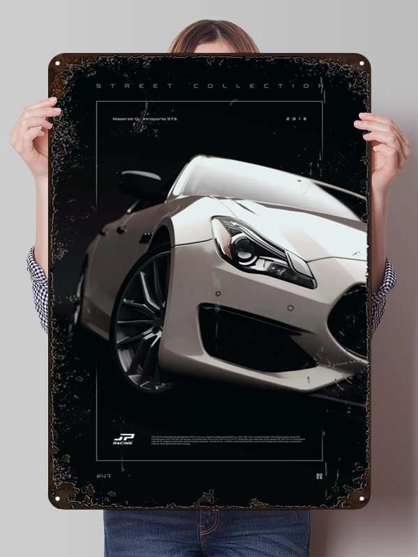 Maserati Classic Car Metal Poster Bedroom Decoration Living Room Decor Men Custom Metal Tin Signs for Garage Wall Art Decoration