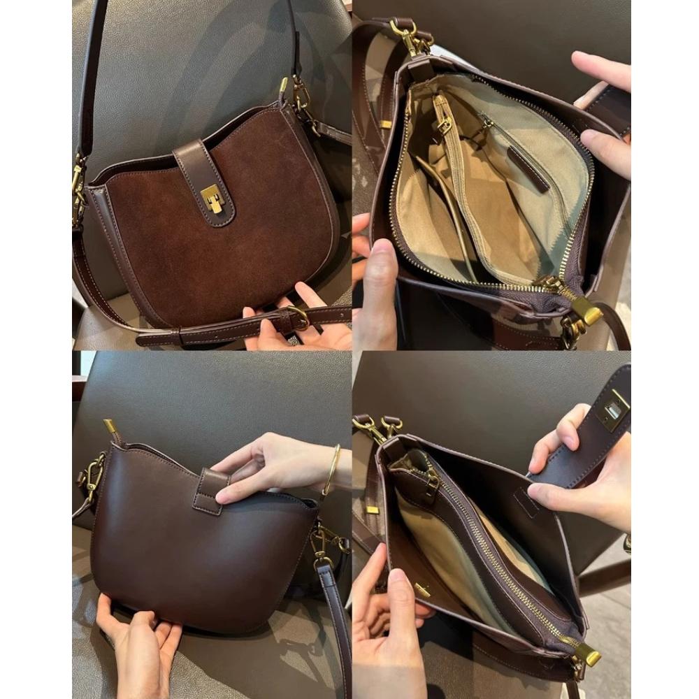 Women‘s Cowhide Genuine Leather Shoulder Bag Ladies Soft Cow Real Leather Handbag Female Fashion Luxury Design Crossbody Bags