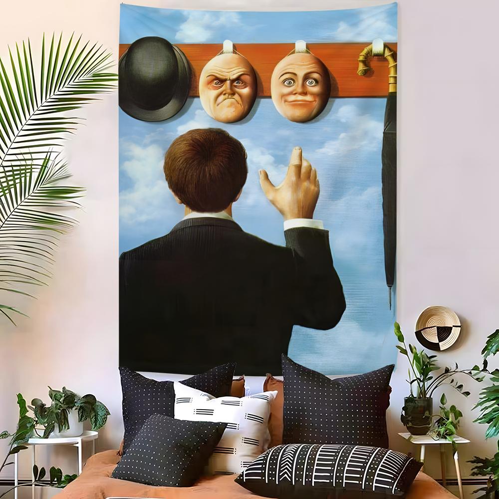 Rene Magritte Modern Art Tapestry Decoration Art Microfiber Background For Bedroom Living Bar Garden Outdoor Festival